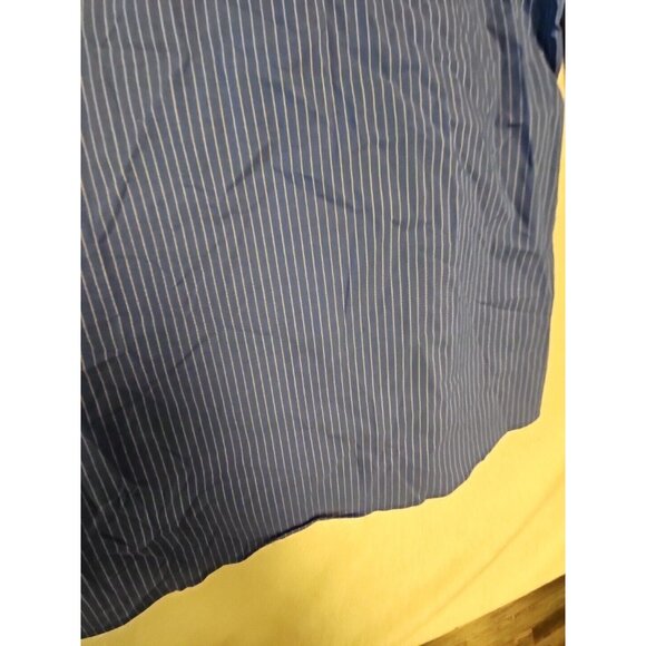 Stanford Travel Performance Super Shirt Size 16 32-33 Blue Striped New - Picture 7 of 7